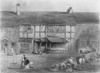 Shakespeare's Birthplace (engraving) (b&w photo) | Obraz na stenu