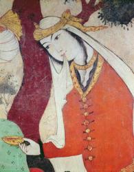 Woman from the Court of Shah Abbas I, 1585-1627 (fresco) (detail) | Obraz na stenu