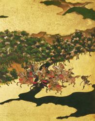 Battle of Hogen in 1156, Momoyama Period (1568-1615) (ink on paper) | Obraz na stenu