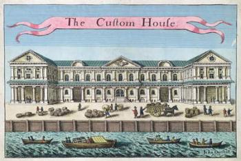 Customs House, from 'A Book of the Prospects of the Remarkable Places in and about the City of London', c.1700 (engraving) | Obraz na stenu