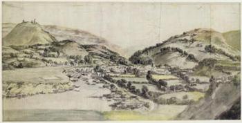 The Vale of Llangollen (w/c on paper) | Obraz na stenu