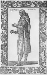 Young man in traditional dress, 1590 (engraving) | Obraz na stenu