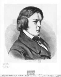 Robert Schumann (1810-56) (engraving) (b/w photo) | Obraz na stenu