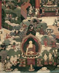 Life of Buddha Sakymuni, the Armies of Mara Attacking the Blessed (painting on silk) | Obraz na stenu