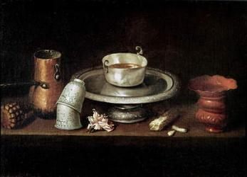 Still Life with a Bowl of Chocolate, or Breakfast with Chocolate, c.1640 (oil on canvas) | Obraz na stenu