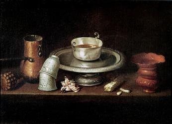 Still Life with a Bowl of Chocolate, or Breakfast with Chocolate, c.1640 (oil on canvas) | Obraz na stenu