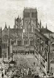 St. Paul's Cross in the grounds of Old St. Paul's Cathedral, from 'London Pictures: Drawn with Pen and Pencil', by Rev. Richard Lovett, published 1890 (litho) | Obraz na stenu