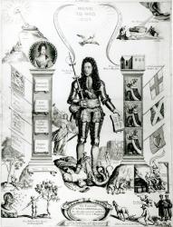 The Emblem of England, October 1690 (engraving) (b/w photo) | Obraz na stenu