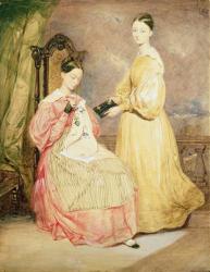 Portrait of Florence Nightingale (1820-1910) and her sister, Frances Partenope (d.1890) Lady Verney, 19th (w/c on paper) | Obraz na stenu