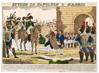Triumphant Entry of the French into Madrid, 4th December 1808 (coloured engraving) | Obraz na stenu