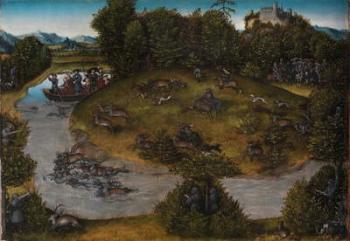 The Stag Hunt of the Elector Frederick the Wise, c.1530 (oil on panel) | Obraz na stenu