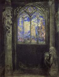 The Stained Glass Window, 1904 (charcoal & pastel on card) | Obraz na stenu