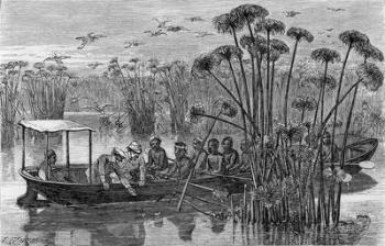 At the Mouth of the Rusizi, from 'How I Found Livingstone; travels, adventures, and discoveries in Central Africa', 1867 (engraving) | Obraz na stenu