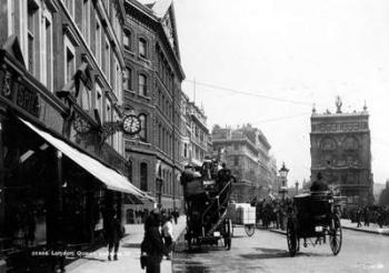 Queen Victoria Street, London, c.1891 (b/w photo) | Obraz na stenu