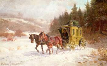 The Post Coach in the Snow | Obraz na stenu