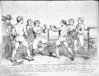 The Famous Battle Between Richard Humphreys and Daniel Mendoza, January 9th 1788 (engraving) | Obraz na stenu