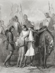 Richard, Earl of Pembroke, taking leave of his brother before leaving for Ireland in 1169, from 'The History of Ireland' by Thomas Wright, published c.1854 (engraving) | Obraz na stenu