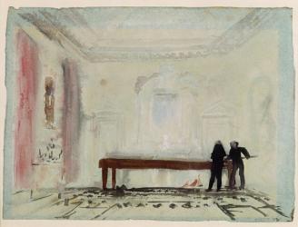 Billiard players at Petworth House, 1830 (gouache) | Obraz na stenu