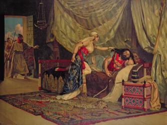 Samson and Delilah (colour litho) | Obraz na stenu