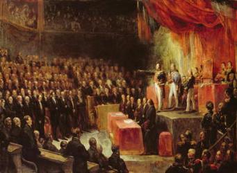 Study for King Louis-Philippe (1773-1850) Swearing his Oath to the Chamber of Deputies, 9th August 1830 (oil on canvas) | Obraz na stenu