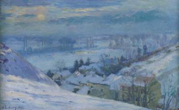 The Village of Herblay under snow, 1895 | Obraz na stenu