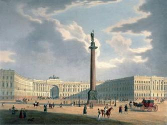 The Alexander Column and the Army Headquarters in St. Petersburg, printed by Lemercier, Paris, 1840s (colour litho) | Obraz na stenu