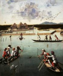 Hunting on the Lagoon, c.1490-5 (oil on panel) | Obraz na stenu