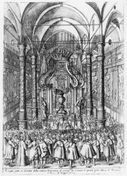 Funeral of Cosimo II de'Medici, Grand Duke of Tuscany, 1621 (engraving) | Obraz na stenu