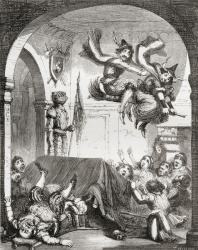 Illustration by George Cruikshank for the poem 'The Witches Frolic', from 'The Ingoldsby Legends or Mirth and Marvels', by Thomas Ingoldsby, published in 1865 (litho) | Obraz na stenu
