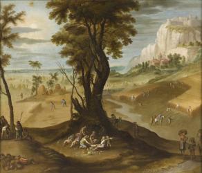 July and August from Los doce meses del año (The Twelve Months of the Year), 1650-99 (oil on canvas) | Obraz na stenu