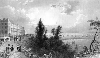 Southend Terrace, Essex, engraved by Henry Wallis, 1832 (engraving) | Obraz na stenu