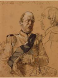 Prince Otto von Bismarck, 1865 (pencil & wash on paper) | Obraz na stenu