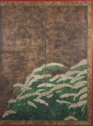 Bamboo in the snow, c.1600 (ink, colour, gold and silver on paper) | Obraz na stenu