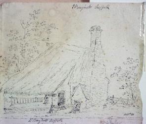 Cottage at East Bergholt, with a cottager (drawing) | Obraz na stenu