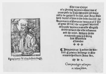 John Wycliffe (1328-84) 1548 (woodcut) (b/w photo) | Obraz na stenu