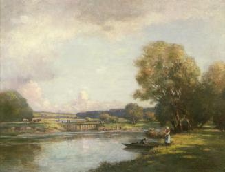 Summer at Hemingford Grey (oil on canvas) | Obraz na stenu