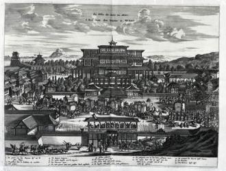 Procession from Macau, an illustration from 'Atlas Chinensis' by Arnoldus Montanus, 1671 (engraving) | Obraz na stenu