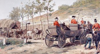 The Royal Carriage of Leopold I of Belgium circa 1830, 1886 (colour litho) | Obraz na stenu