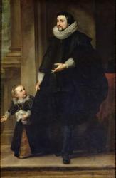 Portrait of a Nobleman and his Child or Portrait of the Brother of Rubens (oil on canvas) | Obraz na stenu