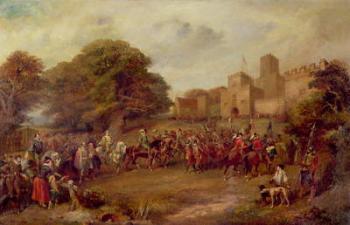 Visit of King James I to Hoghton Tower in 1617 (oil on canvas) | Obraz na stenu