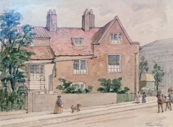 Old Houses at Kennington Green, 1855 (w/c on paper) | Obraz na stenu