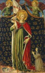 Saint Ursula with Two Angels and Donor, c.1455-60 (tempera on panel) | Obraz na stenu