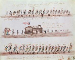 Three sketches depicting events in American history (w/c on paper) | Obraz na stenu