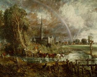 Salisbury Cathedral From the Meadows, 1831 (oil on canvas) (see 188984-188985 for details) | Obraz na stenu
