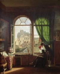 View of Saint-Eustache Church from a House on Rue Platriere or, The Artist's Interior, c.1810 (oil on canvas) | Obraz na stenu