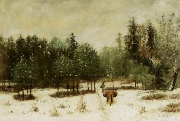 Entrance to the Forest in Winter. Snow Effect, 1873 (oil on canvas) | Obraz na stenu