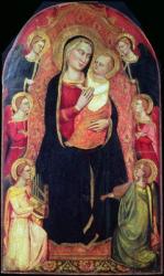 Virgin and Child Enthroned with Angels | Obraz na stenu