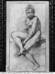 Seated woman (red chalk on paper) | Obraz na stenu