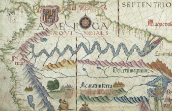 Northern South America, detail from a world atlas, 1565 (vellum) | Obraz na stenu