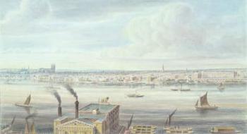 A fine View of London from Westminster Bridge to the Adelphi, 1837 (w/c on paper) | Obraz na stenu